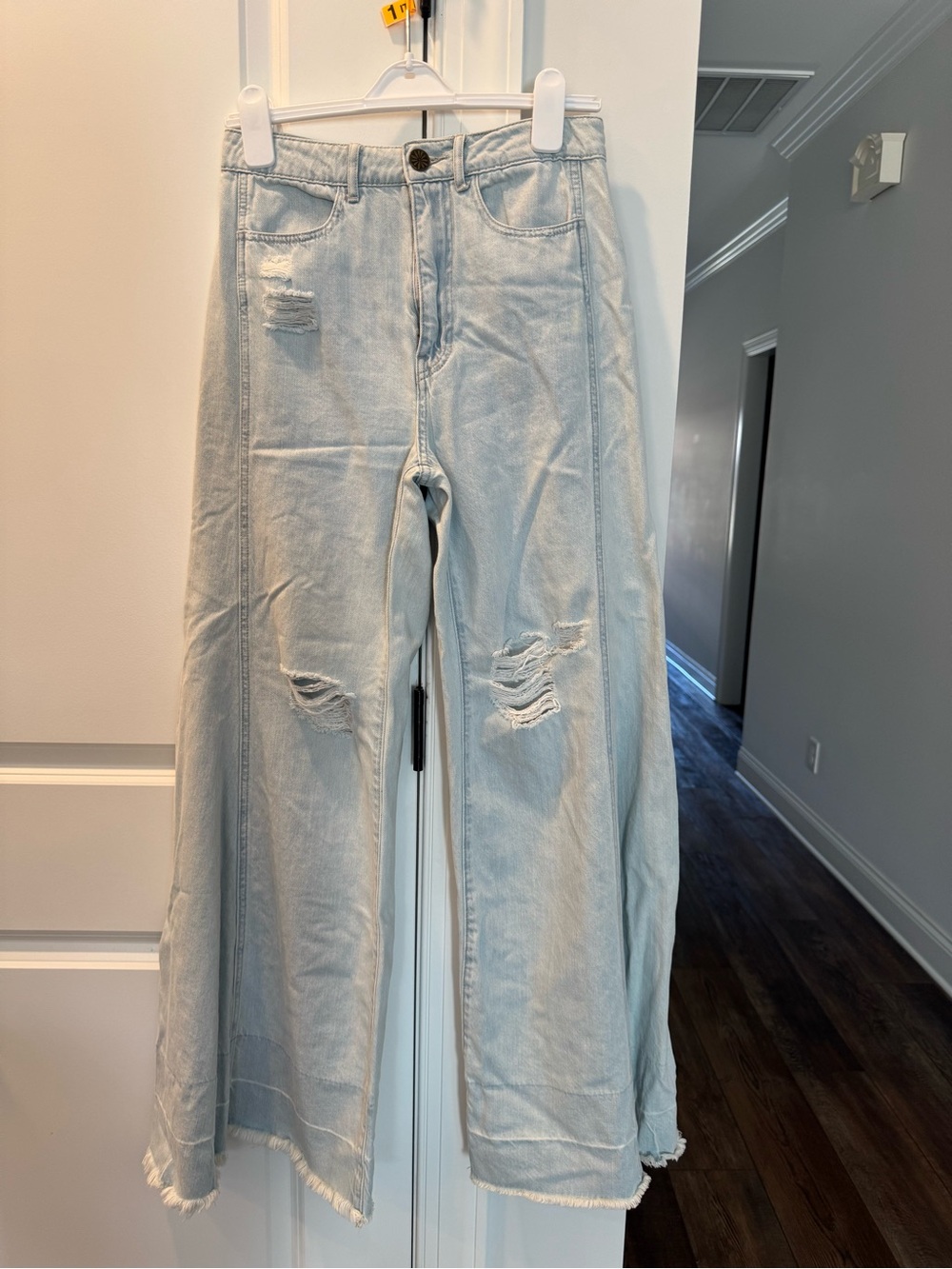 Show Me Your MuMu Light Blue Distressed Wide-Leg Jeans
